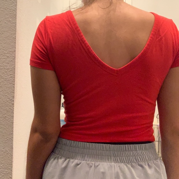 Pacsun Red V neck Crop top Medium - Picture 2 of 6